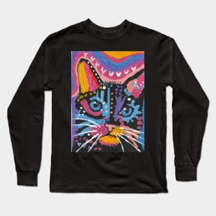 Cute Abstract cat face Long Sleeve T-Shirt